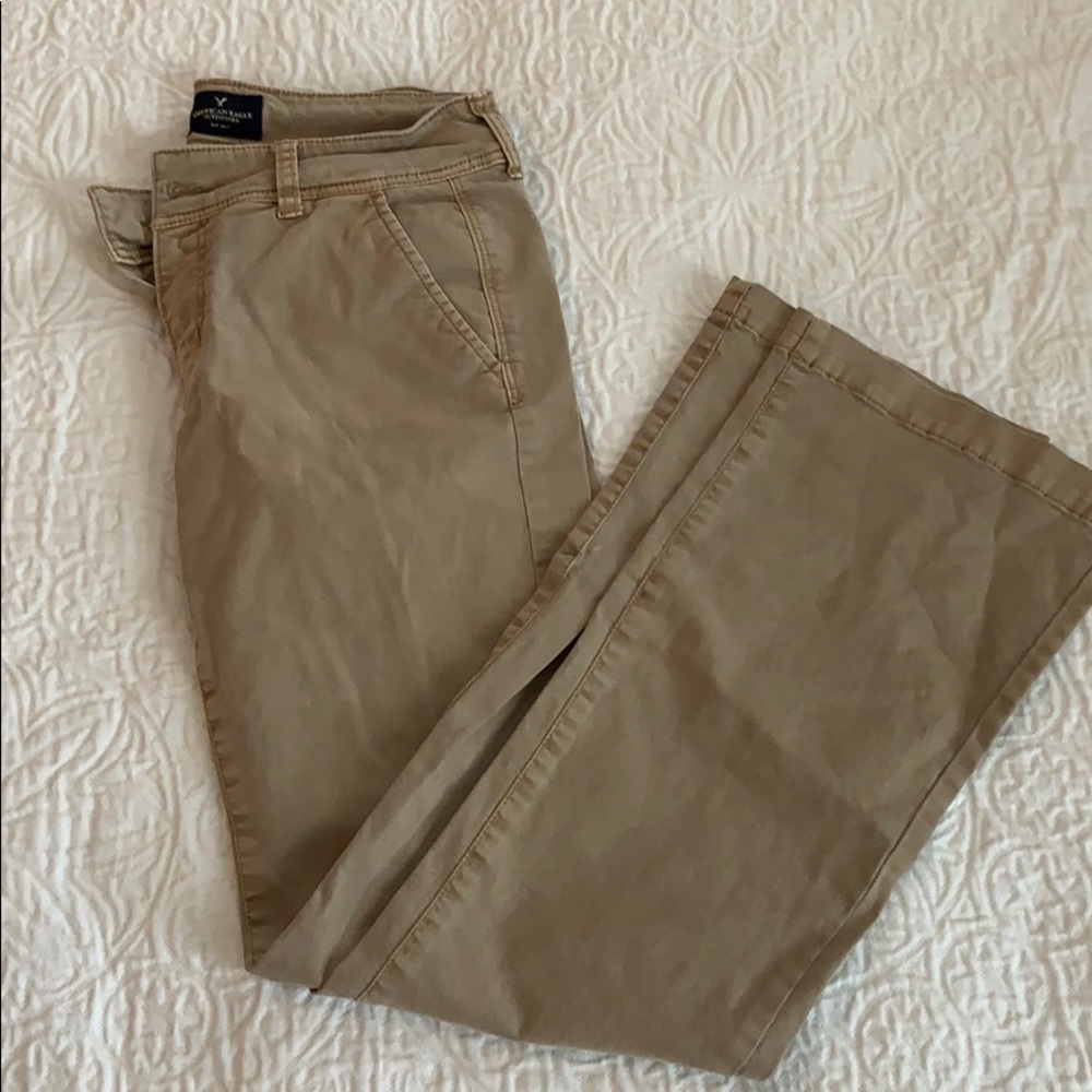 American Eagle khaki bootcut pants
